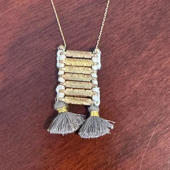 Long Gold Tassel Necklace - Picture 2 of 2